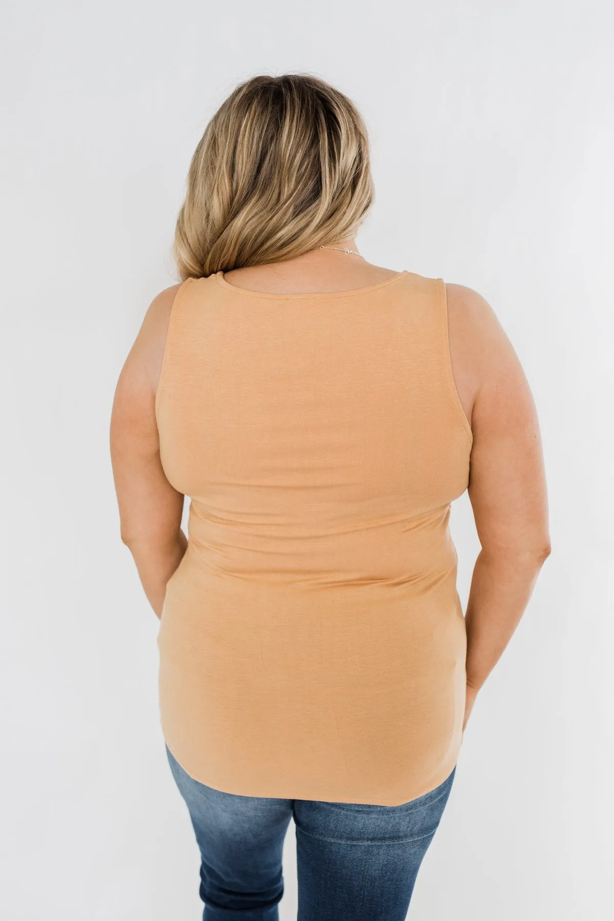 Places to Go Criss Cross Tank Top- Butterscotch