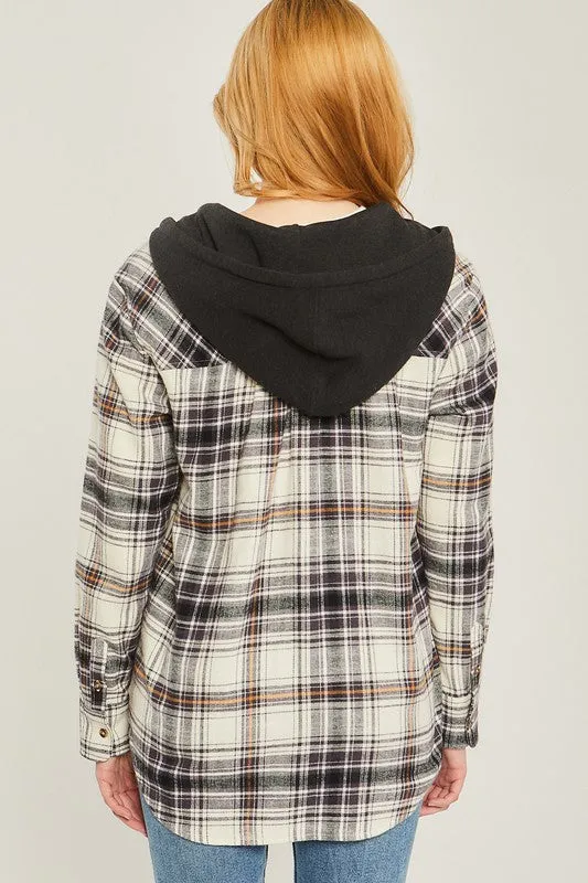 Plaid Flannel With Hood