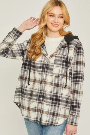 Plaid Flannel With Hood