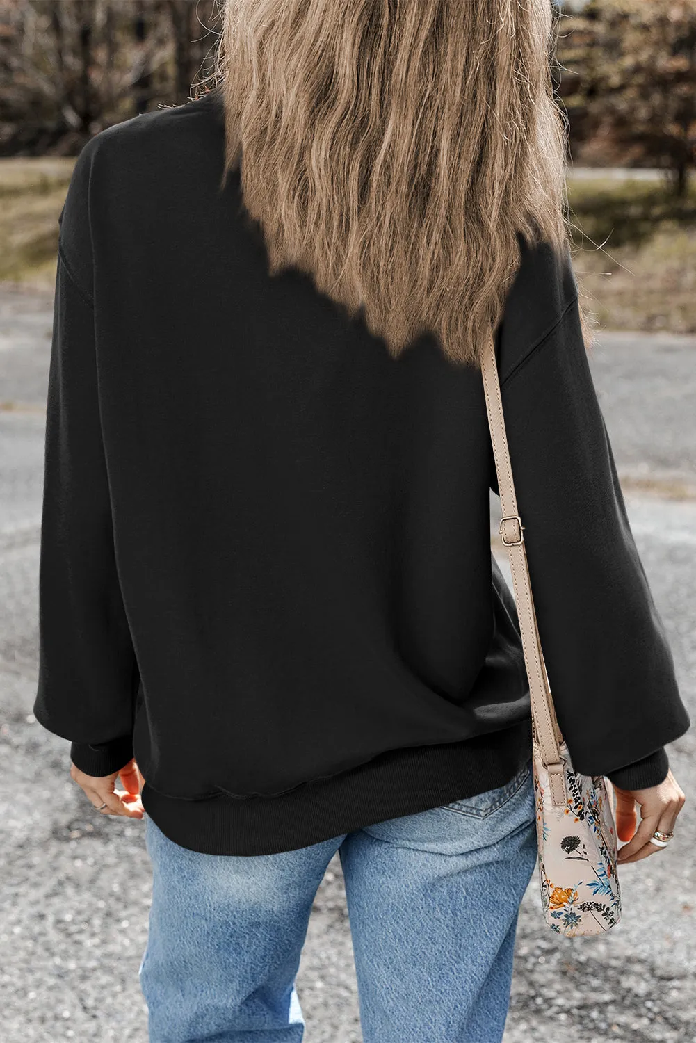 Plain Crewneck Pullover Sweatshirt