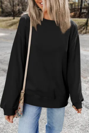 Plain Crewneck Pullover Sweatshirt