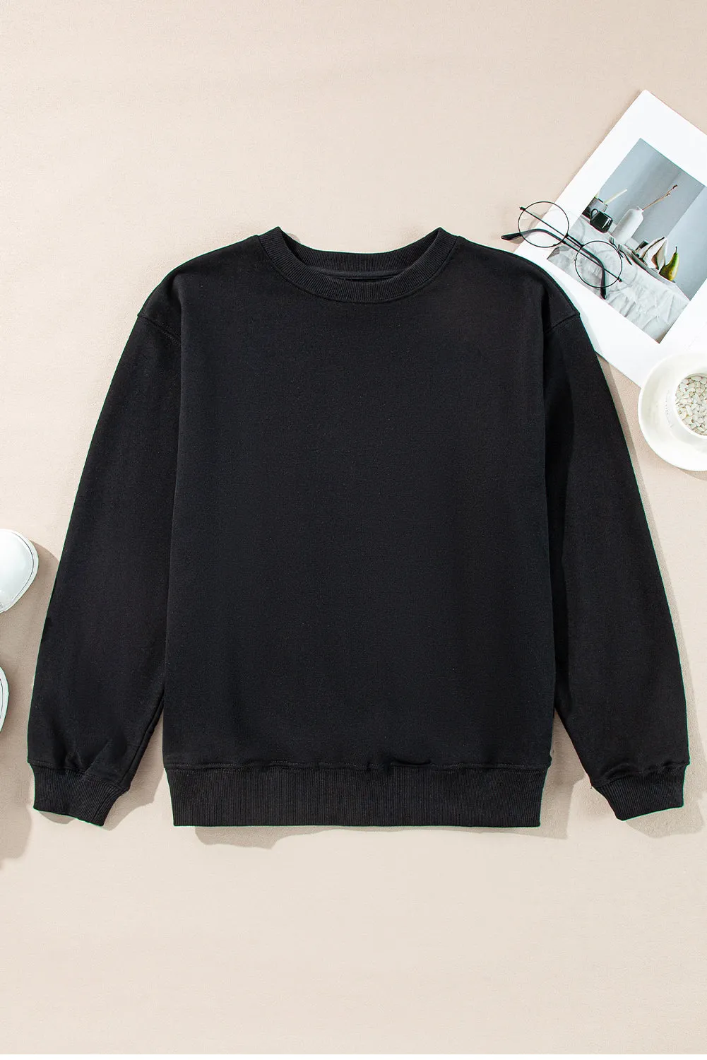 Plain Crewneck Pullover Sweatshirt