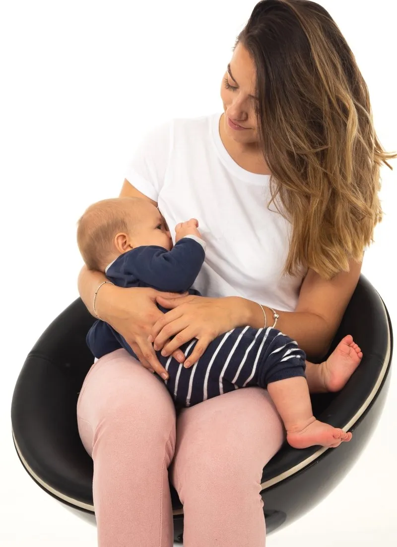 PLAIN WHITE Breastfeeding T-Shirt with Zips (Organic Cotton)