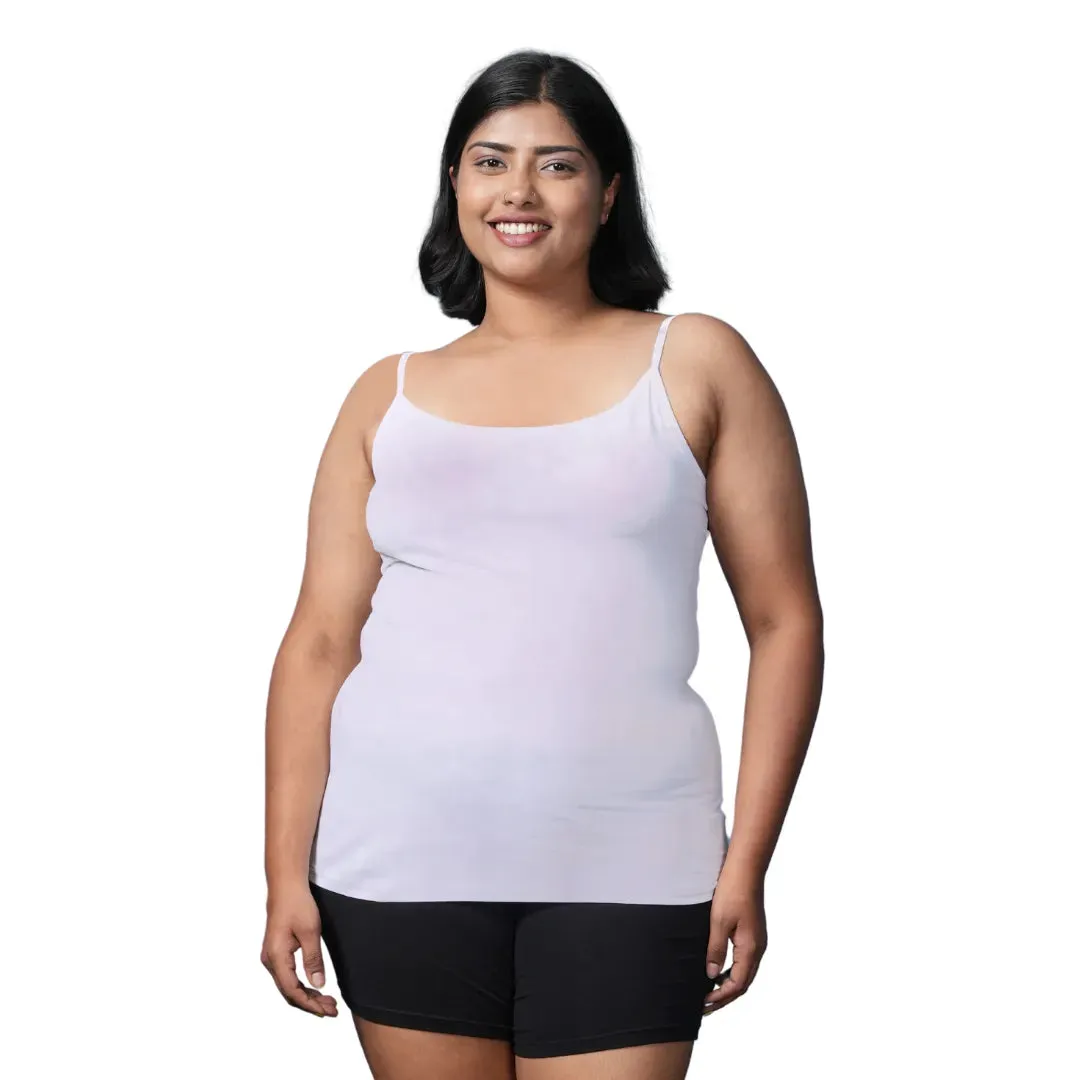 Plus Size Camisole | Soft Adjustable Shoulder Elastic | Offers Full Coverage