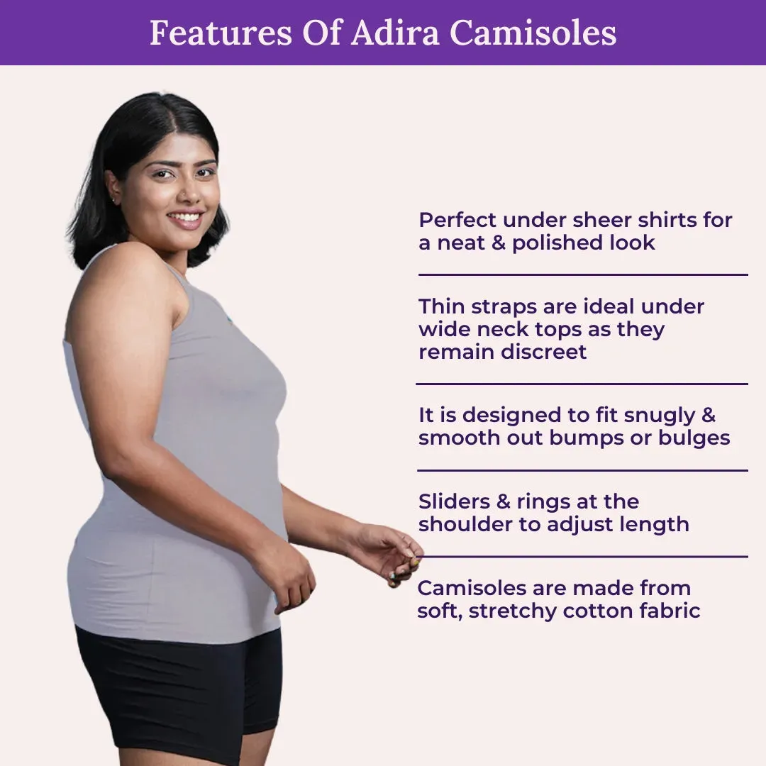 Plus Size Camisole | Soft Adjustable Shoulder Elastic | Offers Full Coverage