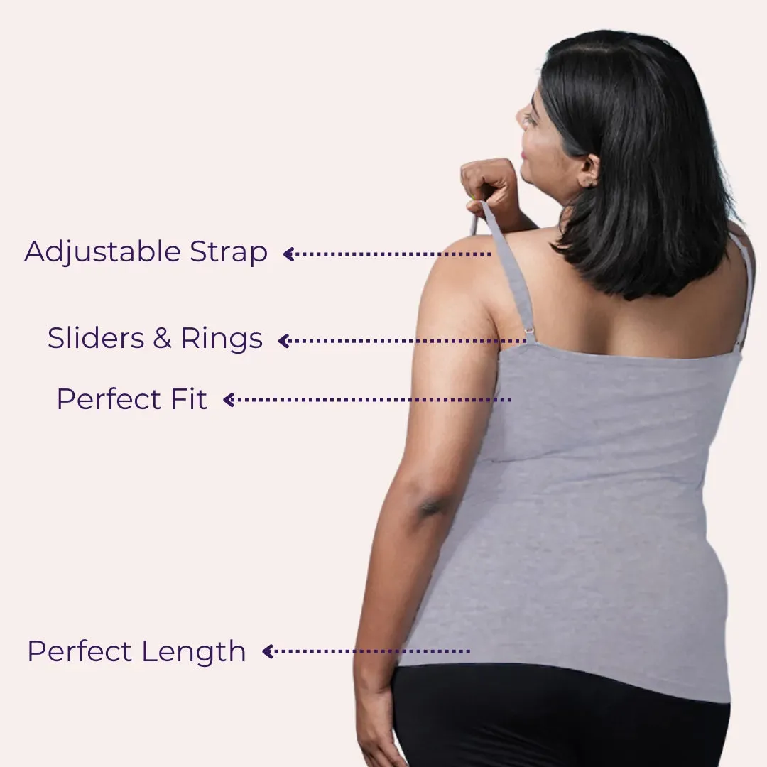 Plus Size Camisole | Soft Adjustable Shoulder Elastic | Offers Full Coverage