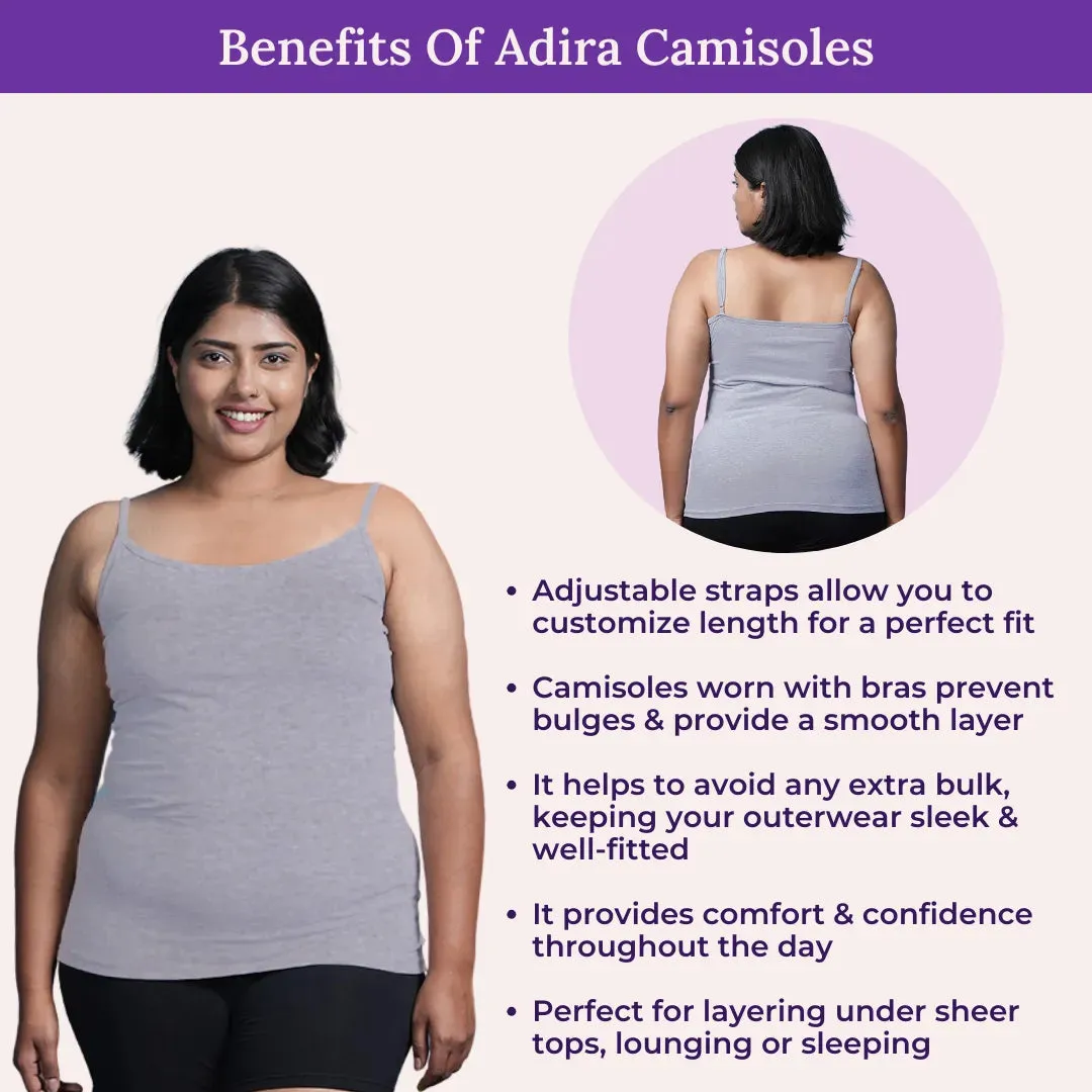Plus Size Camisole | Soft Adjustable Shoulder Elastic | Offers Full Coverage