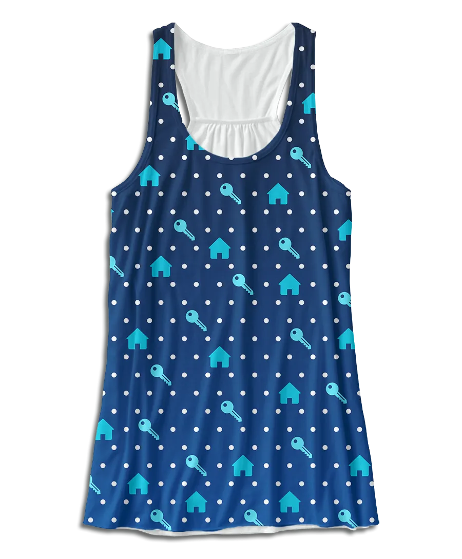 Polka Print Real Estate Racerback Tank Top