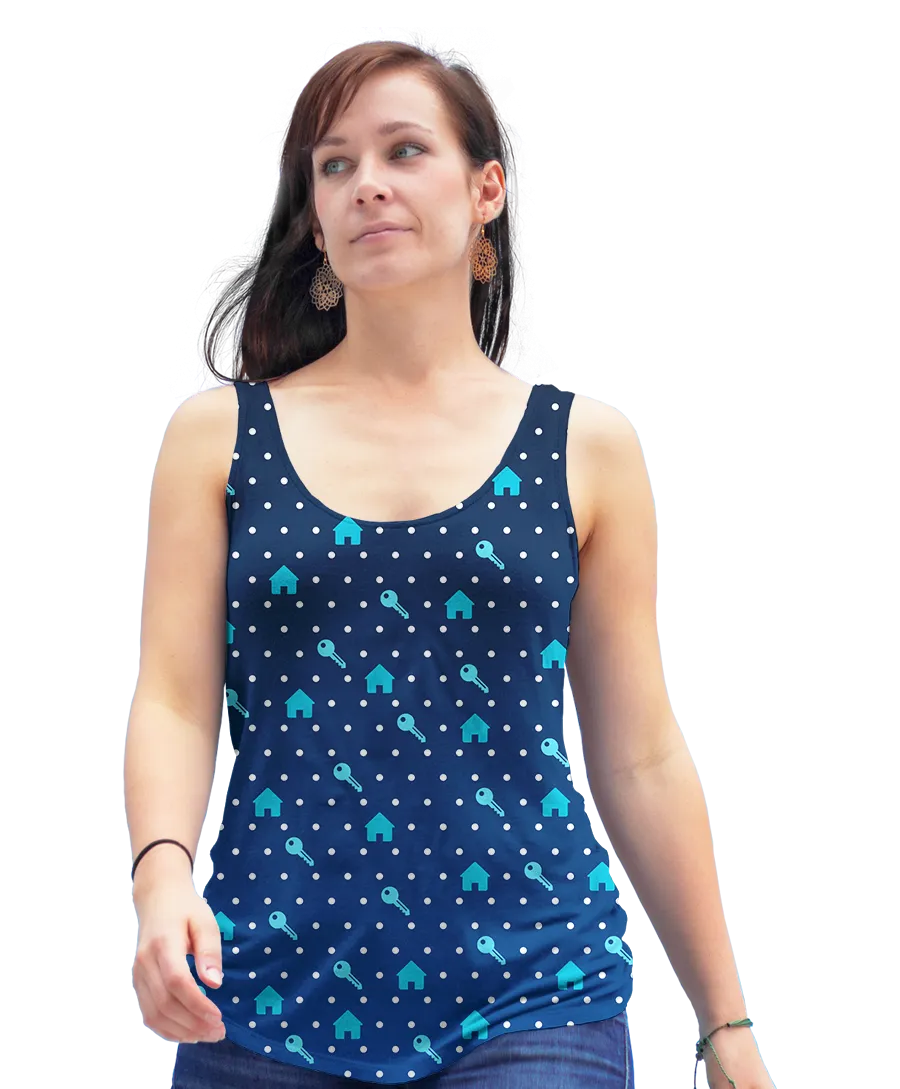 Polka Print Real Estate Racerback Tank Top