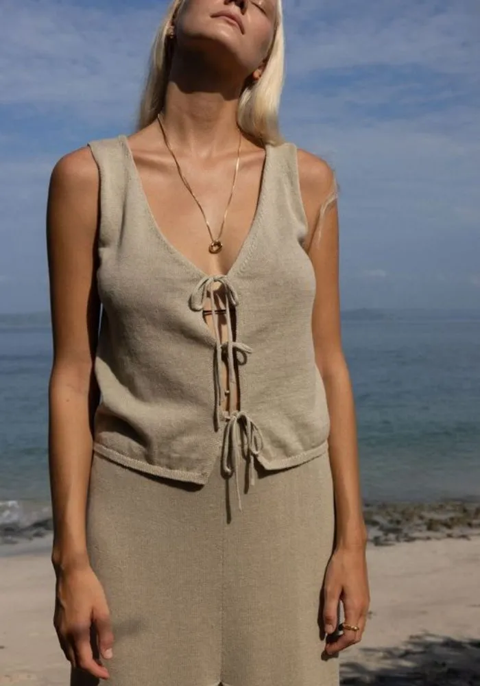 Poppy Vest - Taupe