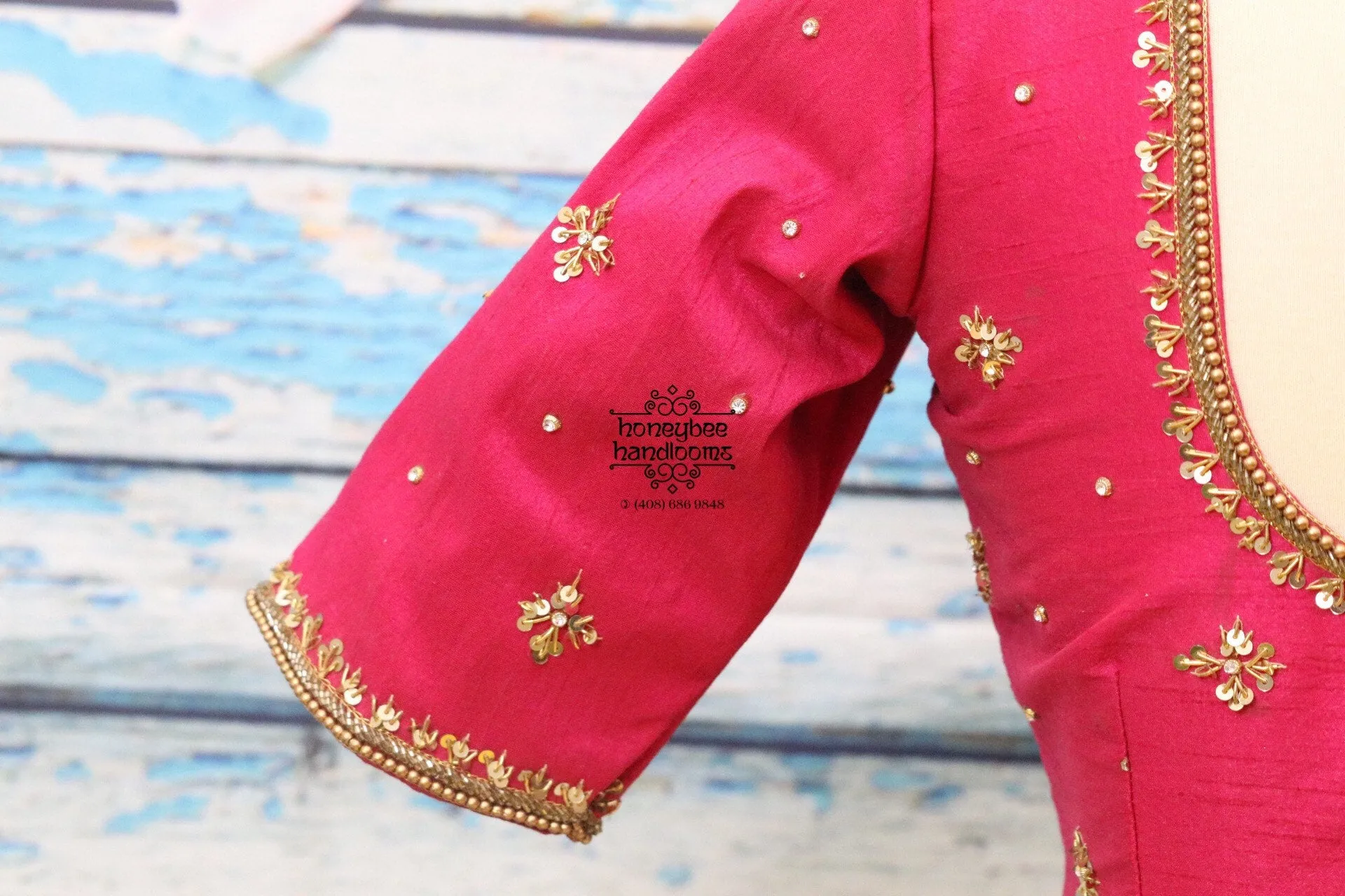 Preorder - Saree Blouse | Stitched blouse | Blouse|Silk Blouse | Pure silk | pink blouse| indian Blouse|bollywood Blouse- HoneyBee Handlooms