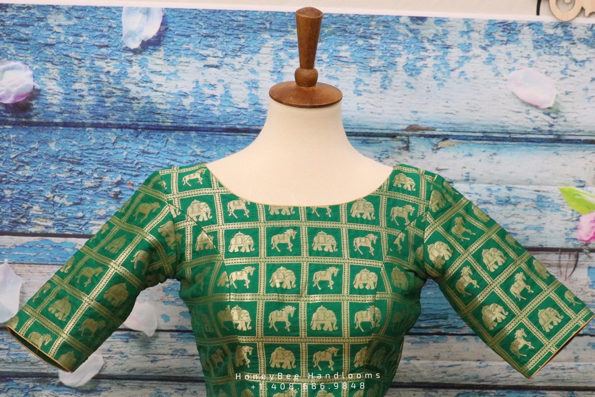 Pure Benaras blouse ,brocade blouse,green banaras blouse,bot neck blouse,saree stitched blouse,fancy saree blouse,ready to wear saree blouse