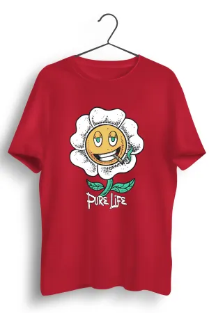Pure Life Graphic Printed Red Tshirt