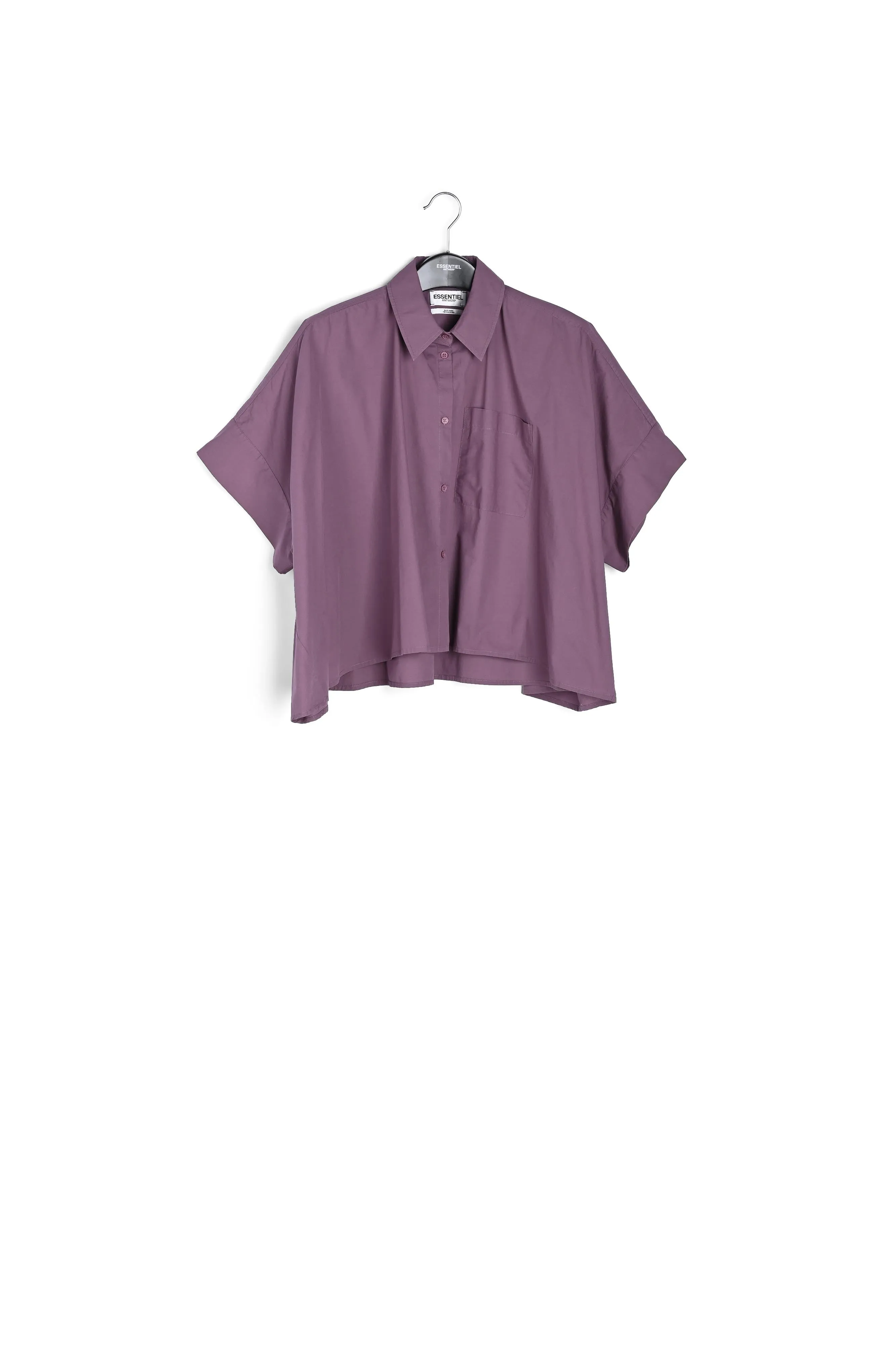 Purple oversized cotton-poplin buttoned shirt