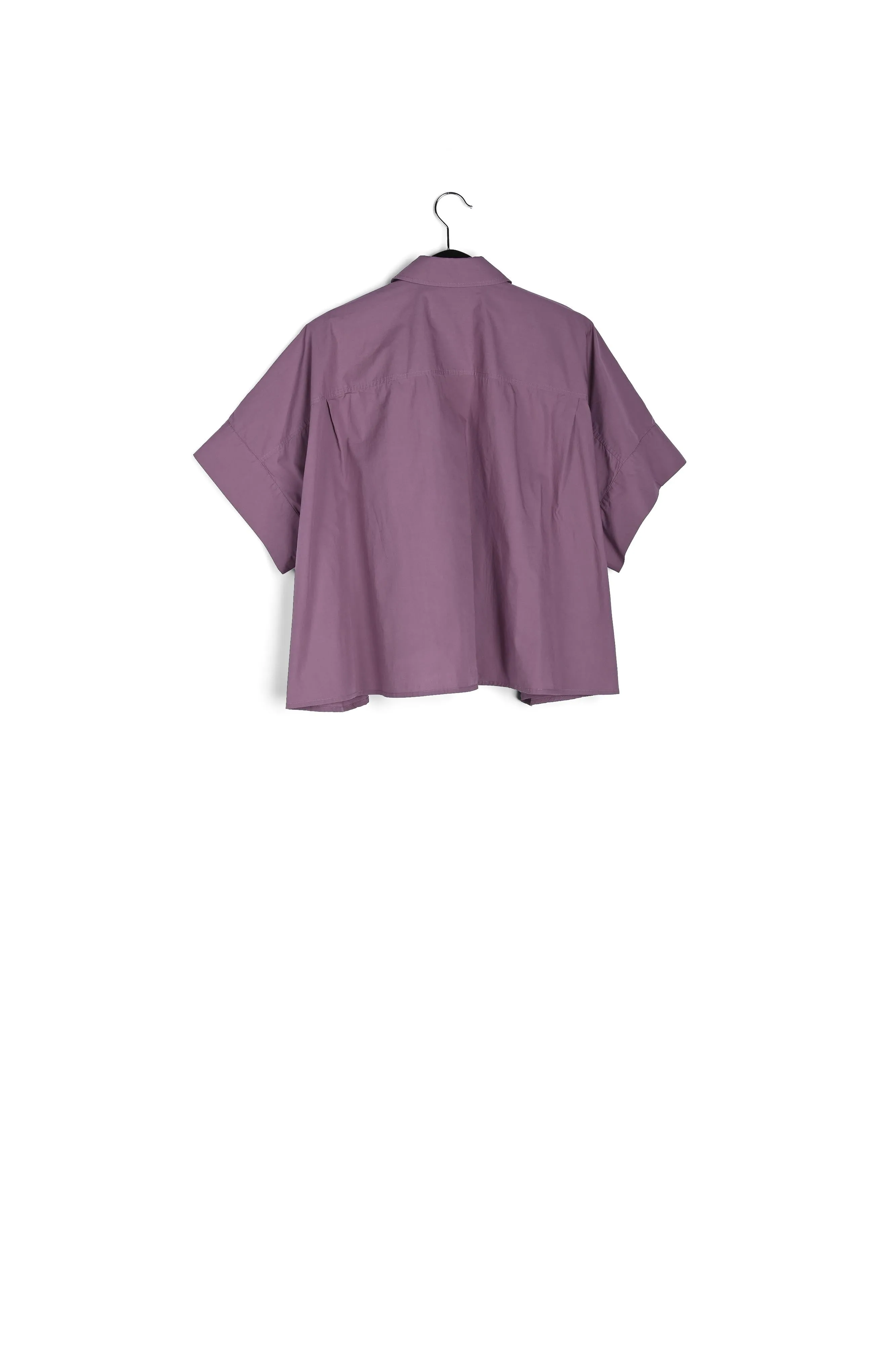 Purple oversized cotton-poplin buttoned shirt