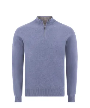 Quarter Zip Mock Popcorn, Weave Sweater
