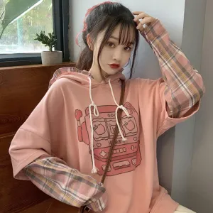 "CARTOON PRINT HOODED" SWEATER N102104