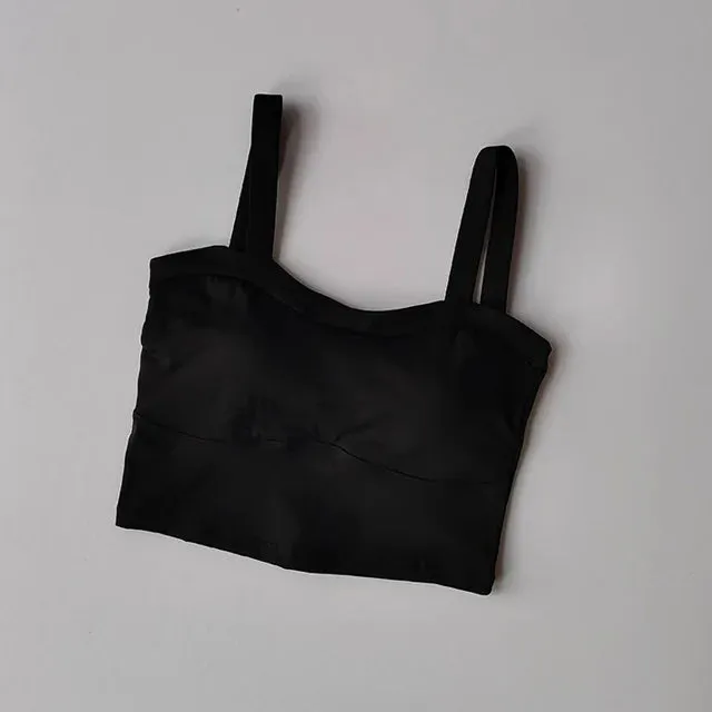 Racerback Sports Bras Women - Padded Medium Support Yoga Gym Bra, Molded Cup Push Up Bralette, Workout Running Sport Tops