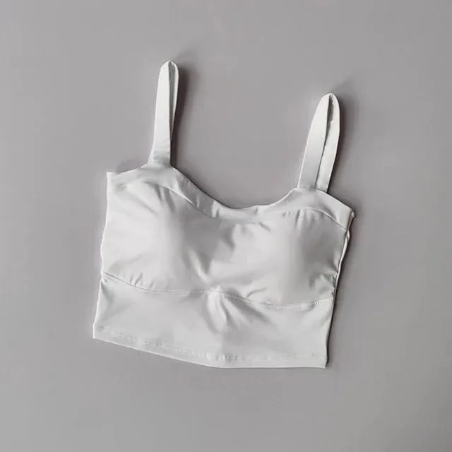Racerback Sports Bras Women - Padded Medium Support Yoga Gym Bra, Molded Cup Push Up Bralette, Workout Running Sport Tops