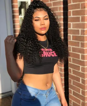Rainbow Coral Glitter Drippin Sauce | Crop Top Tee