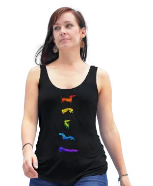 Rainbow Dachshund Racerback Tank Top