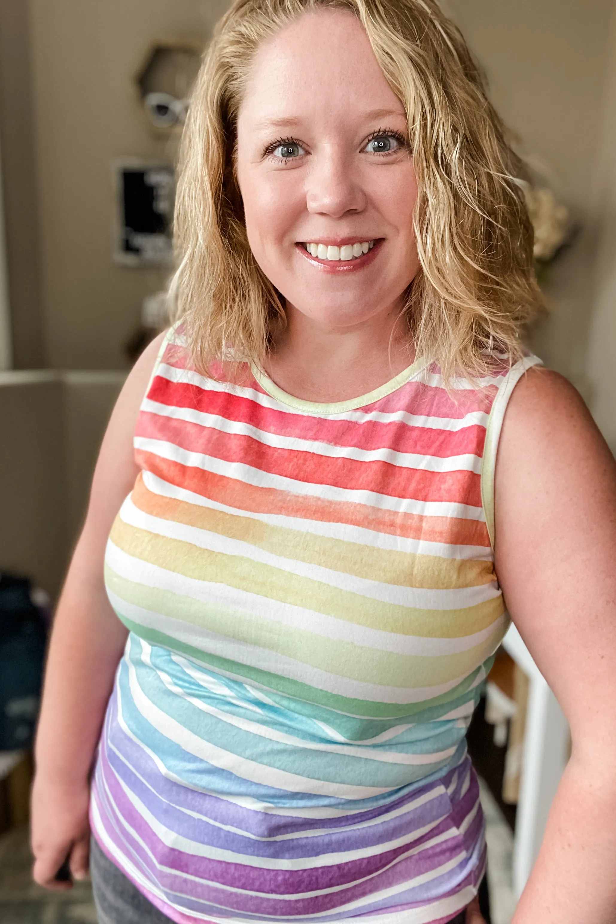 Rainbow Stripes Sleeveless Tank