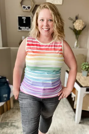 Rainbow Stripes Sleeveless Tank