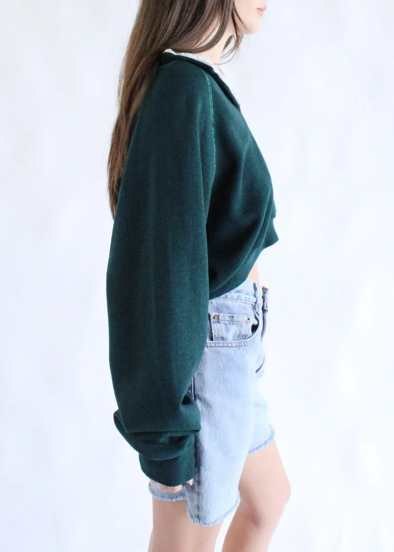 RCYCLD Collared Crop Sweatshirt