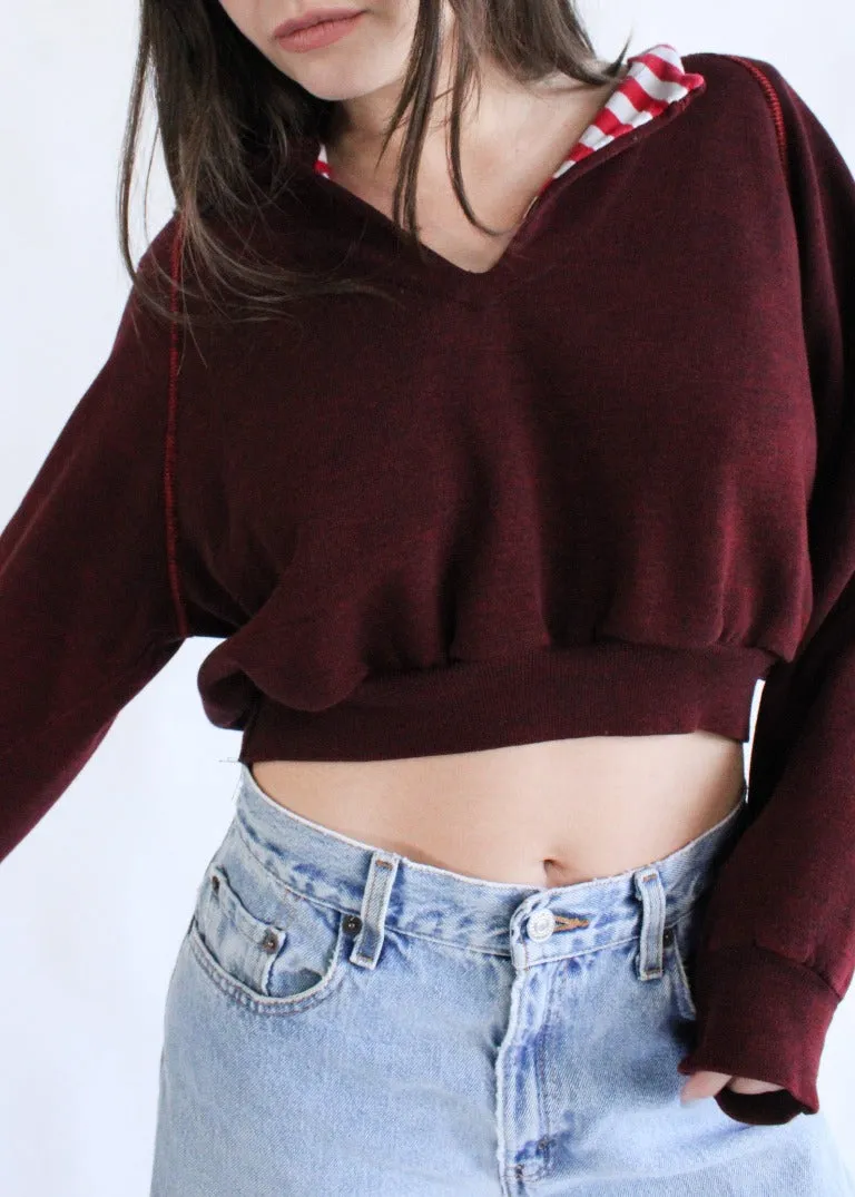 RCYCLD Collared Crop Sweatshirt