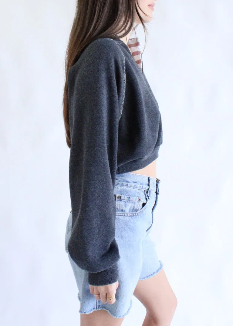 RCYCLD Collared Crop Sweatshirt