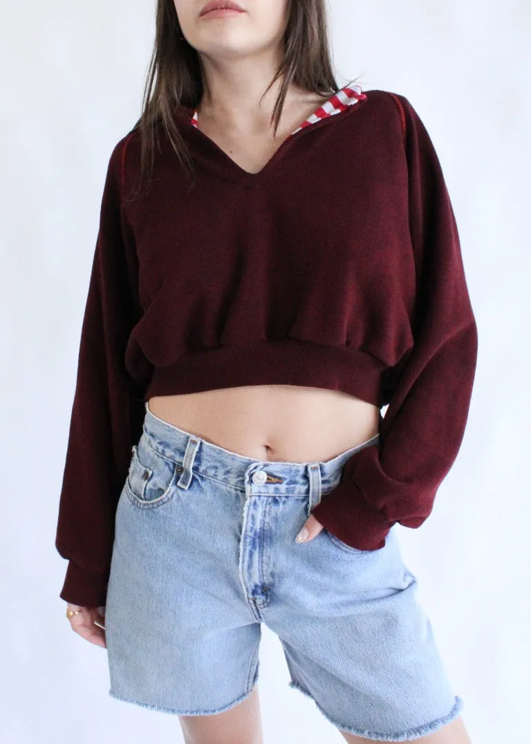 RCYCLD Collared Crop Sweatshirt