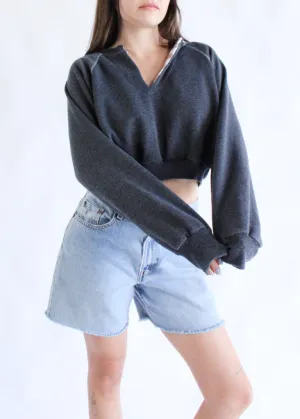 RCYCLD Collared Crop Sweatshirt
