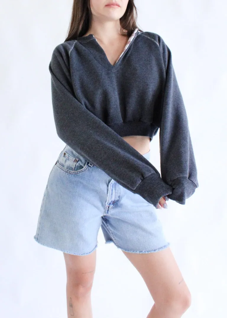 RCYCLD Collared Crop Sweatshirt