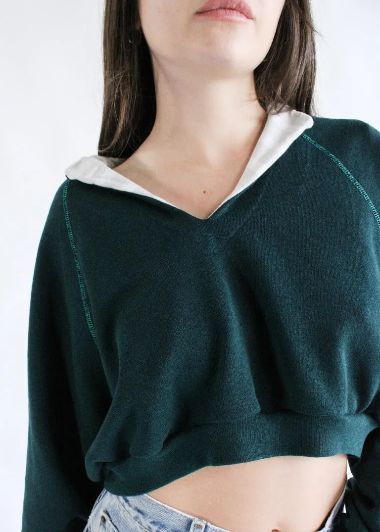 RCYCLD Collared Crop Sweatshirt