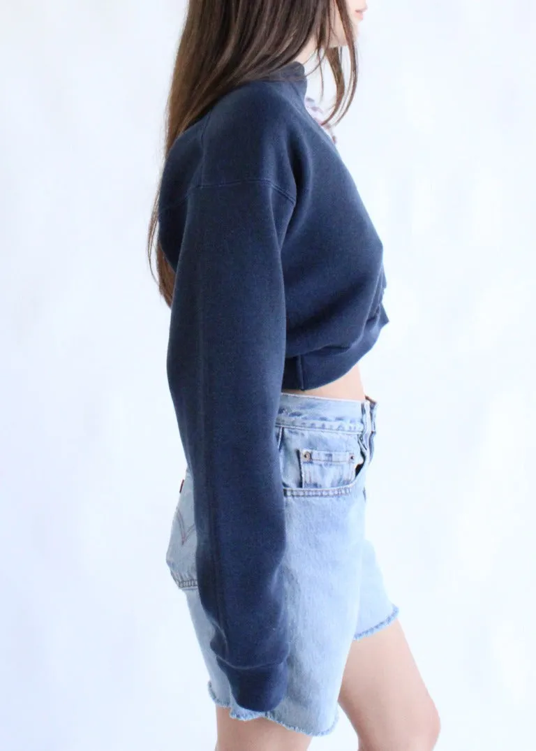 RCYCLD Collared Crop Sweatshirt