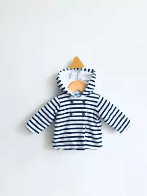 REALLY LOVED Anchor Button Cotton Hoodie (discolouring near neck and inside) // 3M