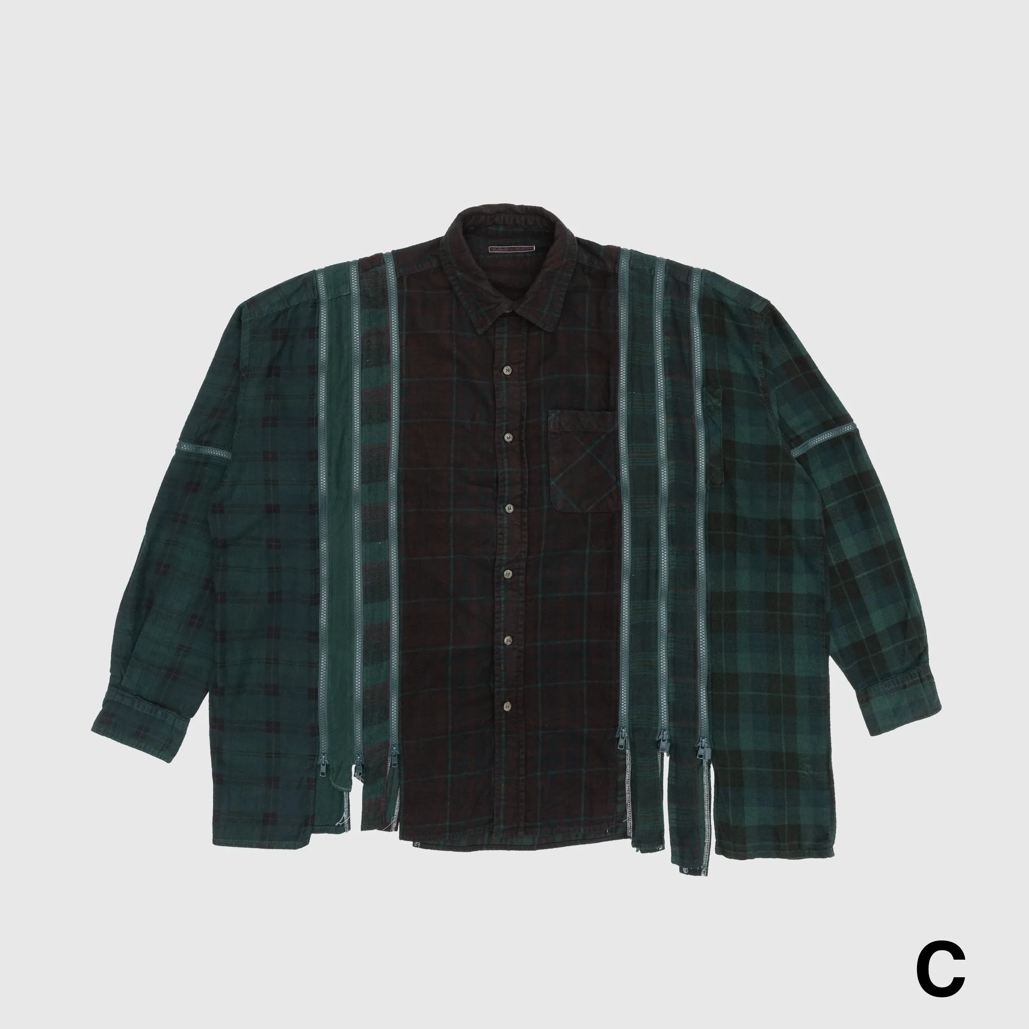 REBUILD BY NEEDLES 7 CUTS ZIPPED WIDE SHIRT