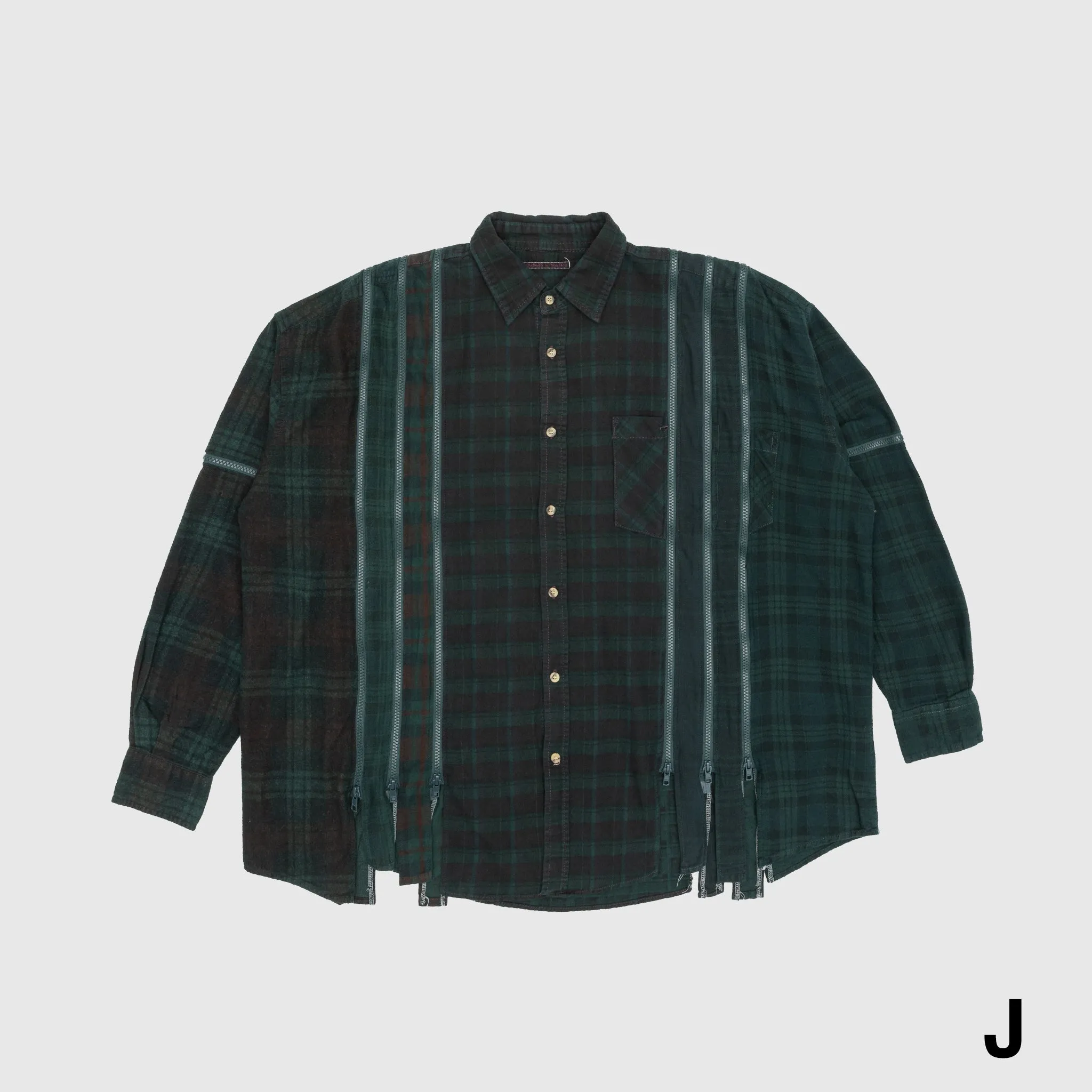 REBUILD BY NEEDLES 7 CUTS ZIPPED WIDE SHIRT