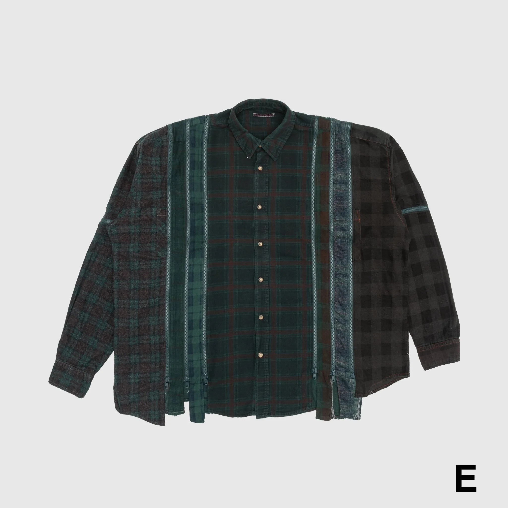 REBUILD BY NEEDLES 7 CUTS ZIPPED WIDE SHIRT