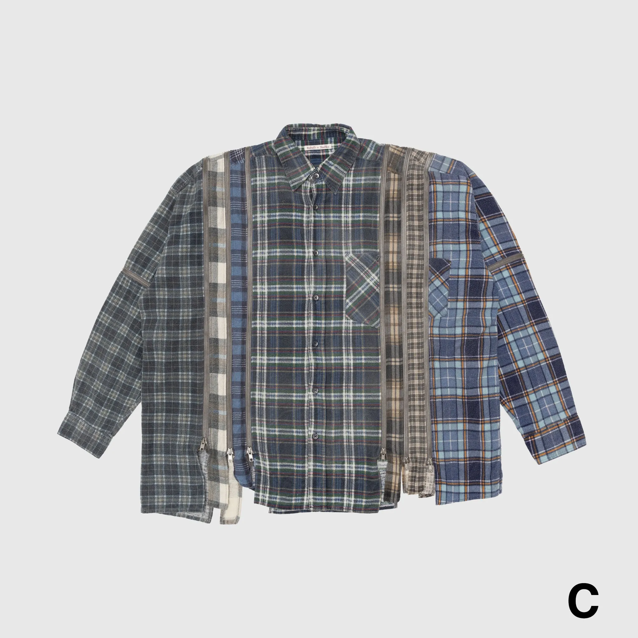 REBUILD BY NEEDLES 7 CUTS ZIPPED WIDE SHIRT