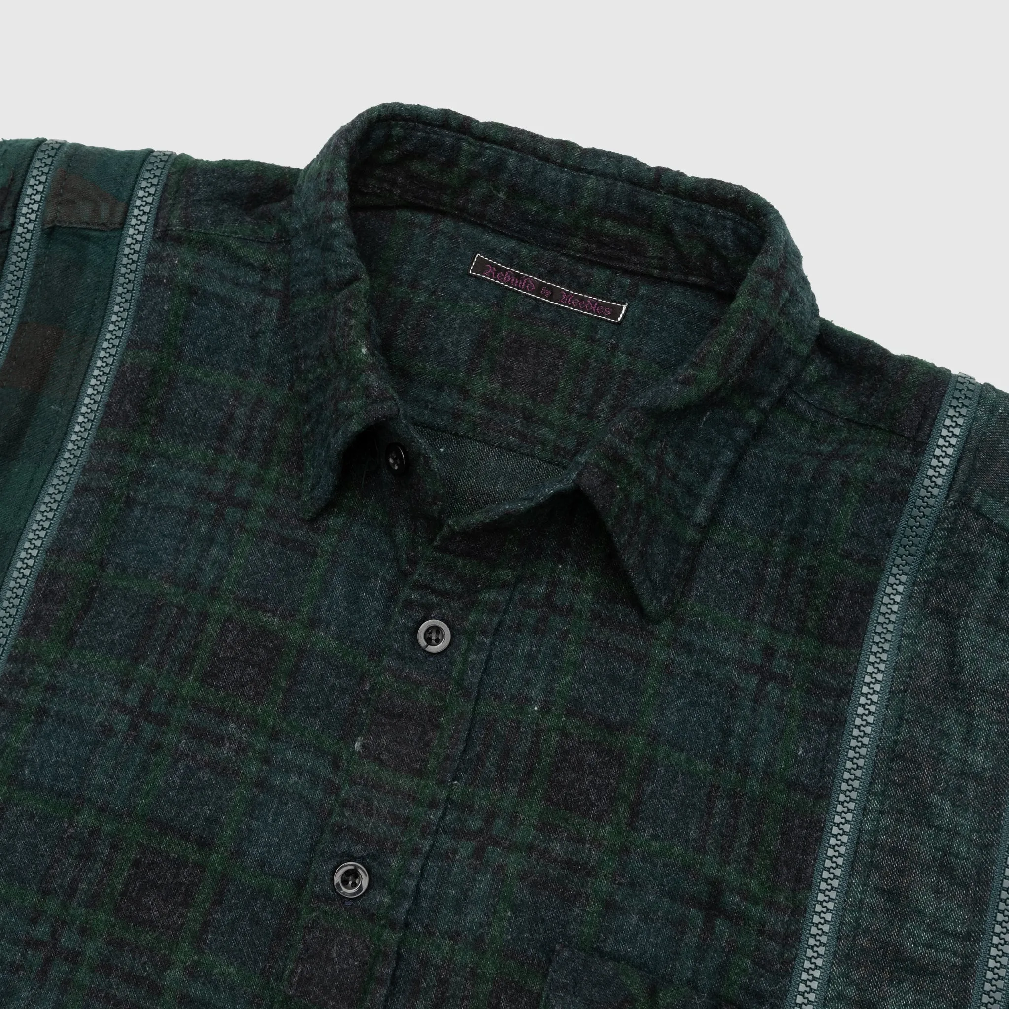 REBUILD BY NEEDLES 7 CUTS ZIPPED WIDE SHIRT
