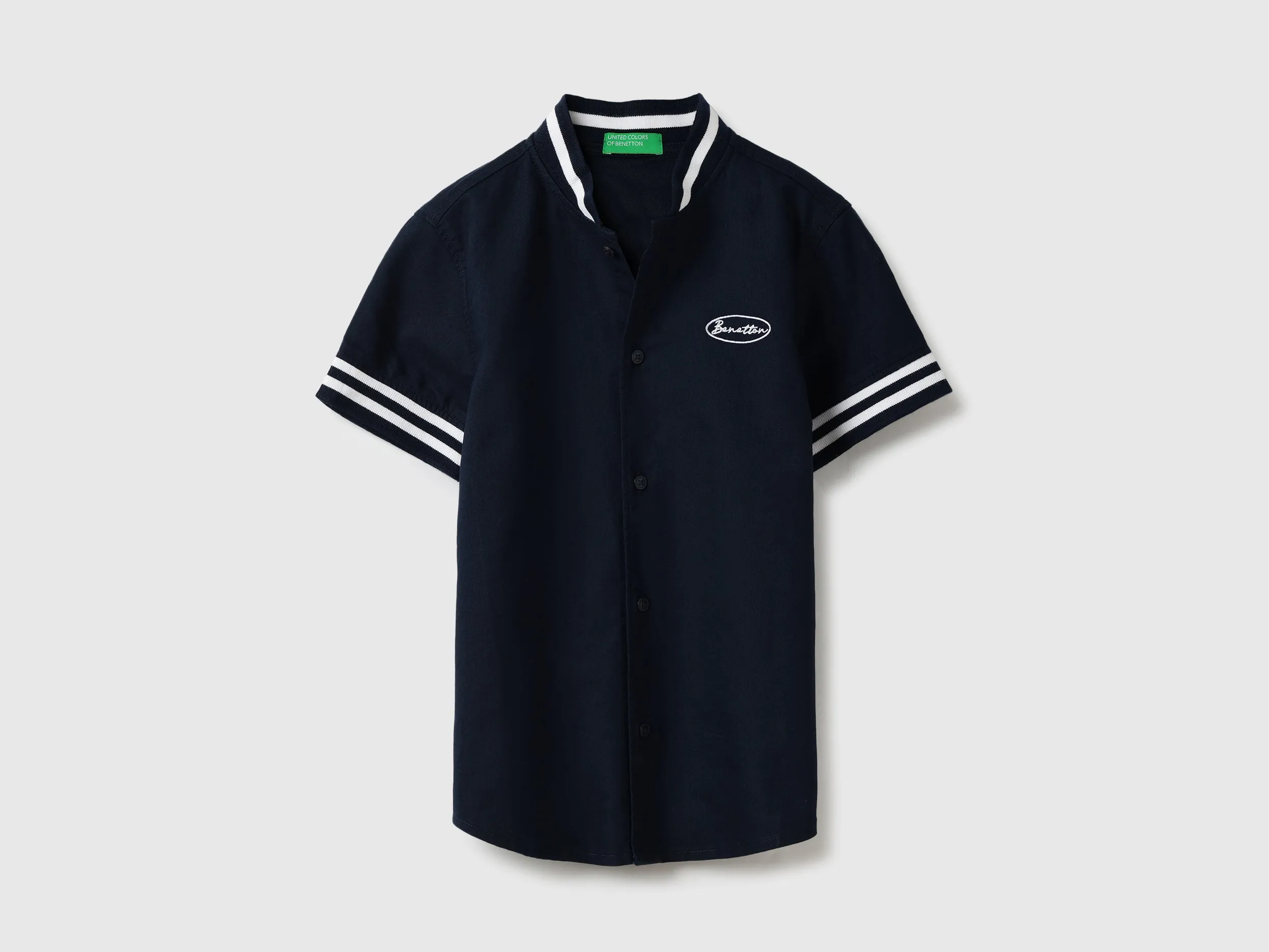 Regular Fit Mandarin Collar Solid Oxford Shirt