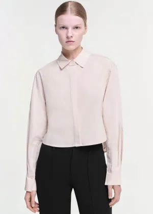 Renata Cropped Button Shirt (Sand)