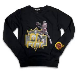 Retro Label On Fire Crewneck (Retro 6 Bordeaux)