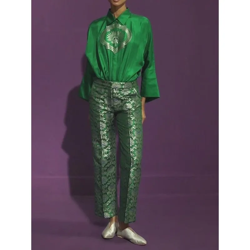 Retro Printing Shirt Collar Urban Blouses&Shirts Tops