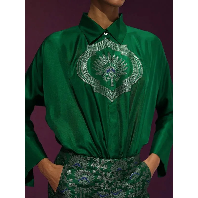 Retro Printing Shirt Collar Urban Blouses&Shirts Tops