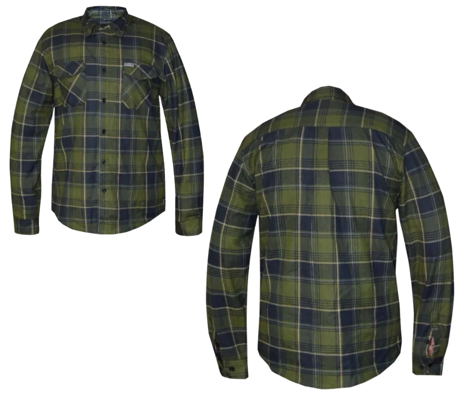 Revolution Gear Plaid Black and Green Flannel Shirt