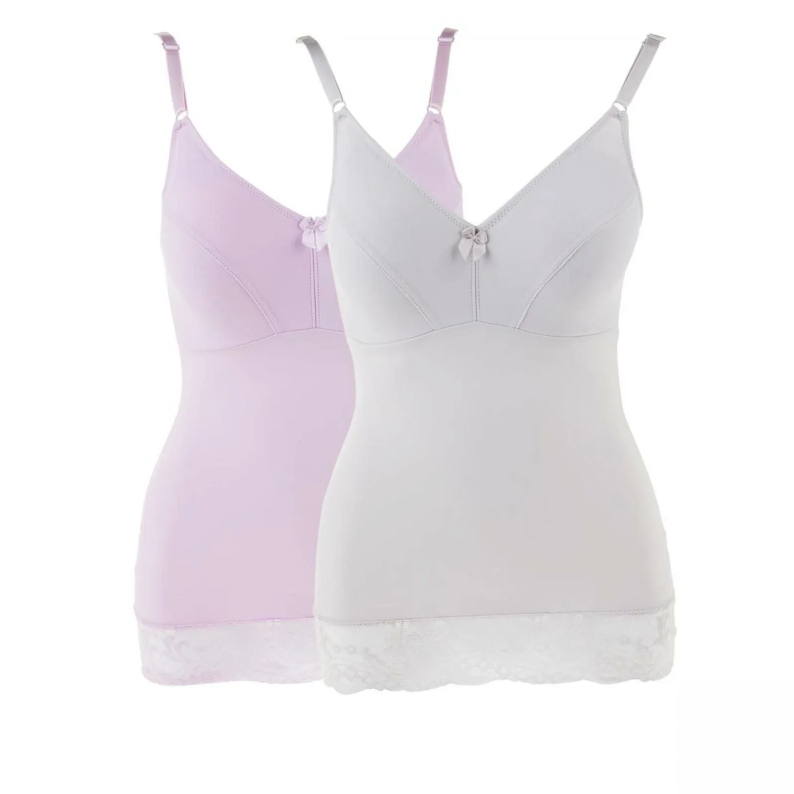 Rhonda Shear 2 Pack Pin Up Camisoles With Lace Trim