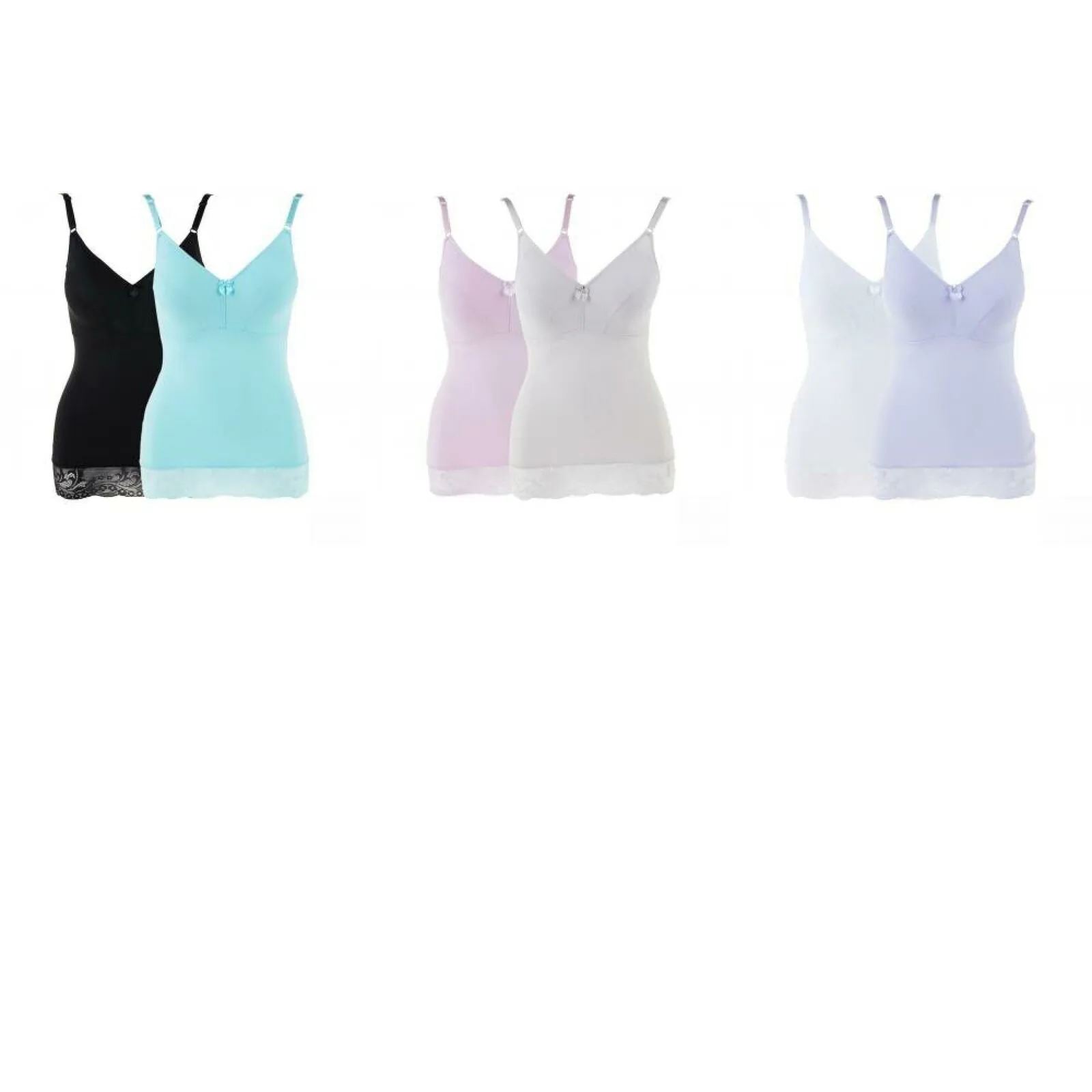 Rhonda Shear 2 Pack Pin Up Camisoles With Lace Trim