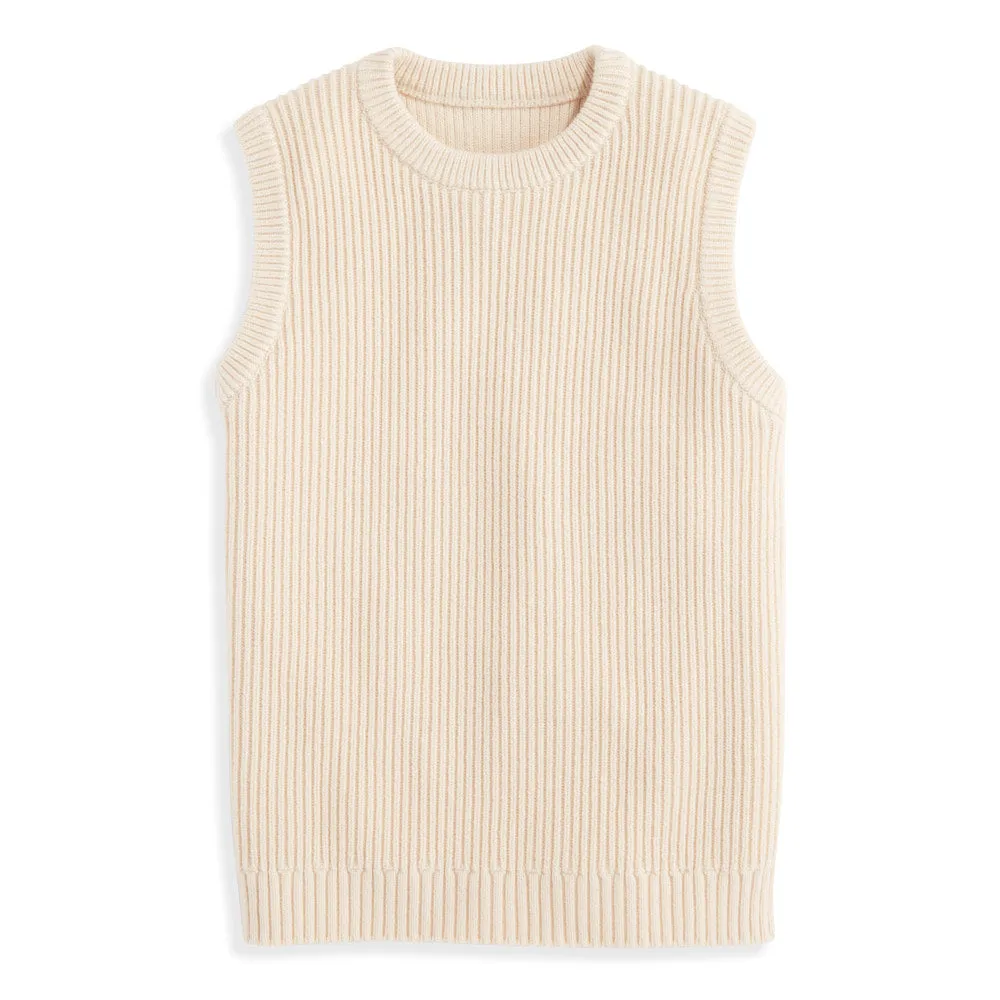 Ribbed Cashmere Blend Vest -- Ivory